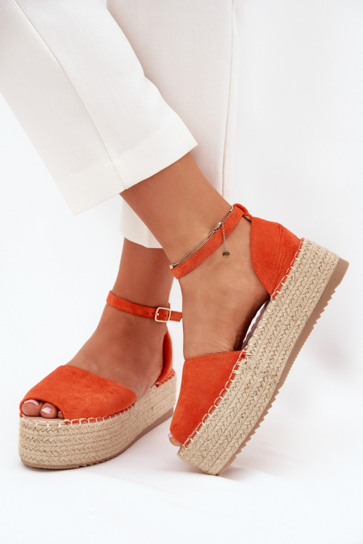des sandales Espadrilles avec une plateforme Avec tresse couleur orange Selise des sandales Espadrilles avec une plateforme Avec tresse couleur orange Selise