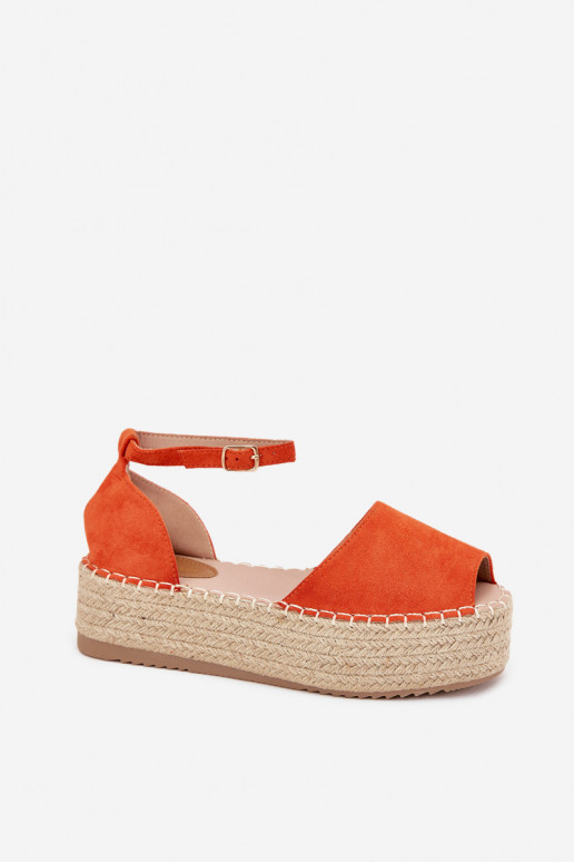 des sandales Espadrilles avec une plateforme Avec tresse couleur orange Selise des sandales Espadrilles avec une plateforme Avec tresse couleur orange Selise