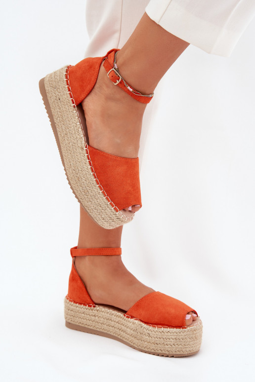 des sandales Espadrilles avec une plateforme Avec tresse couleur orange Selise des sandales Espadrilles avec une plateforme Avec tresse couleur orange Selise