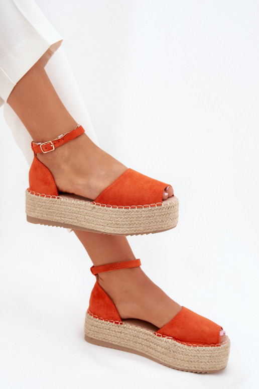 des sandales Espadrilles avec une plateforme Avec tresse couleur orange Selise des sandales Espadrilles avec une plateforme Avec tresse couleur orange Selise