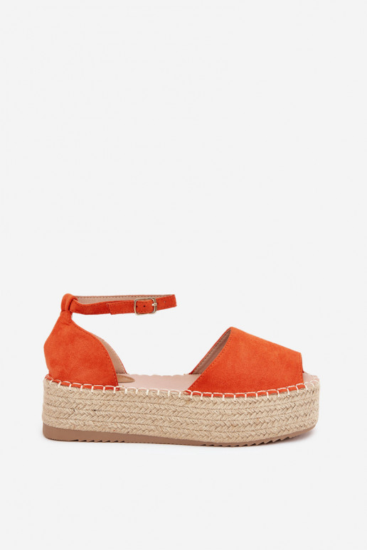 des sandales Espadrilles avec une plateforme Avec tresse couleur orange Selise des sandales Espadrilles avec une plateforme Avec tresse couleur orange Selise