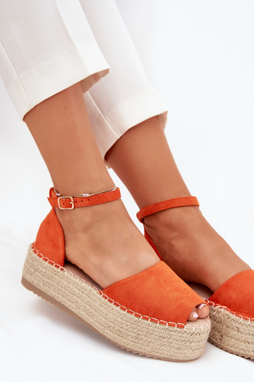 des sandales Espadrilles avec une plateforme Avec tresse couleur orange Selise des sandales Espadrilles avec une plateforme Avec tresse couleur orange Selise