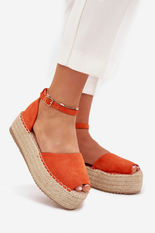 des sandales Espadrilles avec une plateforme Avec tresse couleur orange Selise des sandales Espadrilles avec une plateforme Avec tresse couleur orange Selise