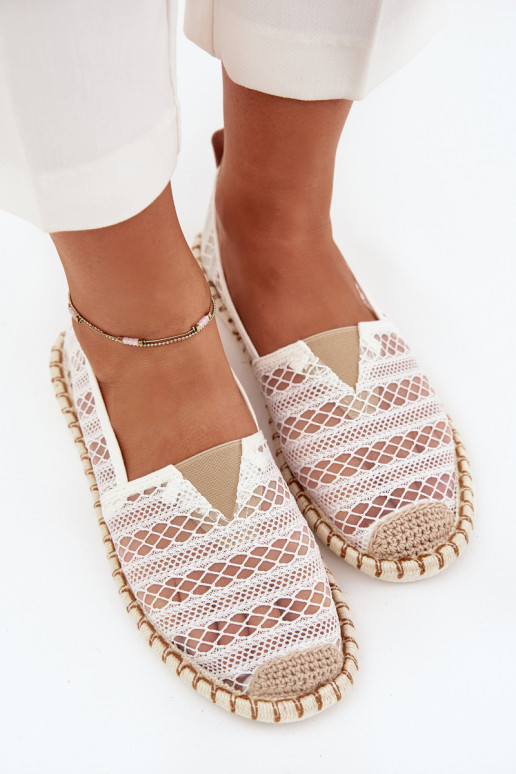 espadrilles en dentelle Féminin avec maille couleur blanche Faylira