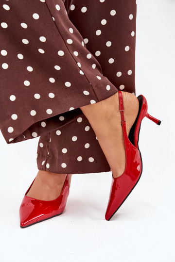 avec effet vernis Chaussures avec des talons fins avec un talon ouvert couleur rouge Talira 2