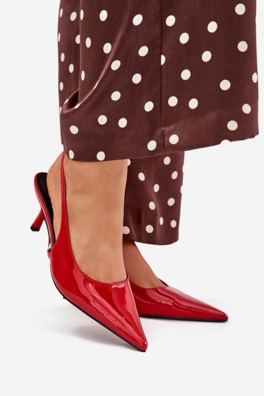 avec effet vernis Chaussures avec des talons fins avec un talon ouvert couleur rouge Talira avec effet vernis Chaussures avec des talons fins avec un talon ouvert couleur rouge Talira