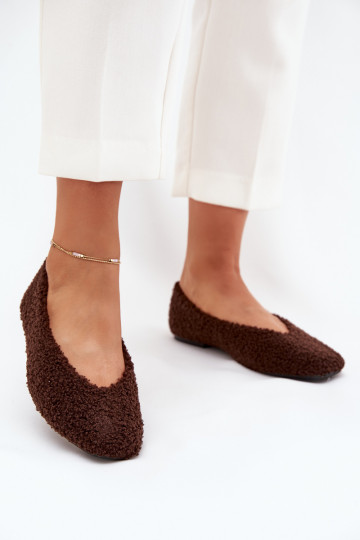 Ballerines chocolat pour femmes avec fourrure Zimira