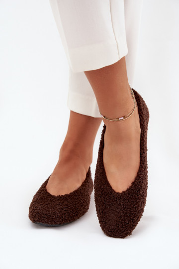 Ballerines chocolat pour femmes avec fourrure Zimira 2