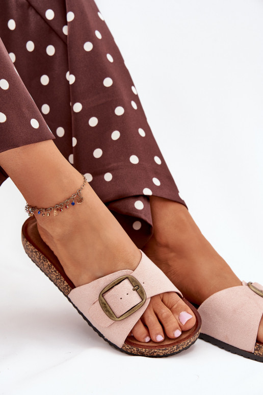 Pantoufles pour femmes avec boucles avec une plateforme couleur rose Zavira Pantoufles pour femmes avec boucles avec une plateforme couleur rose Zavira