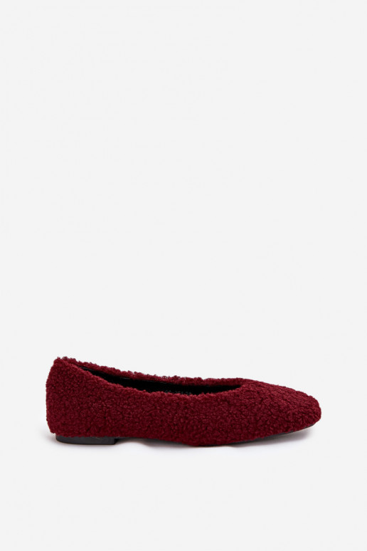 Ballerines Féminin avec un manteau de fourrure Typu Baranek Bourgogne Zimira Ballerines Féminin avec un manteau de fourrure Typu Baranek Bourgogne Zimira