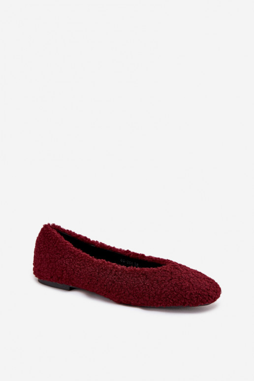 Ballerines Féminin avec un manteau de fourrure Typu Baranek Bourgogne Zimira Ballerines Féminin avec un manteau de fourrure Typu Baranek Bourgogne Zimira