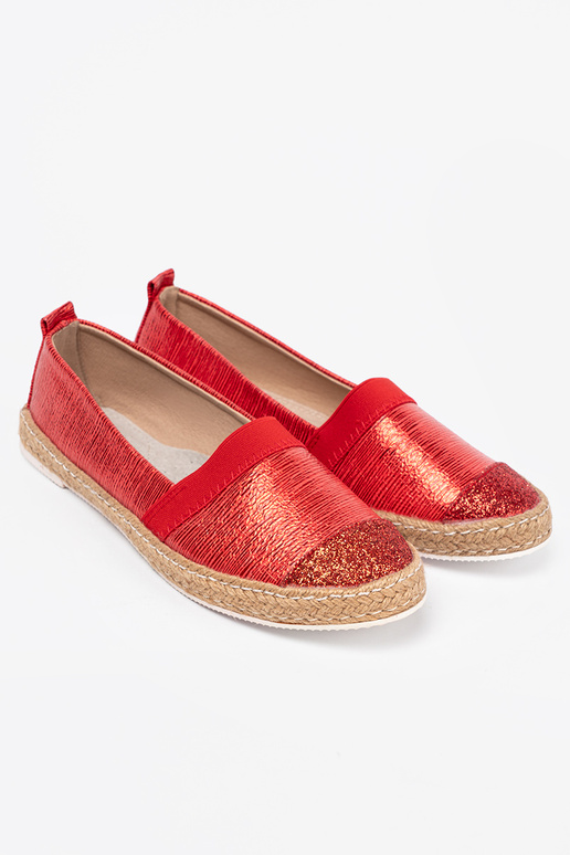 couleur rouge espadrilles z błyszczącą nitką couleur rouge espadrilles z błyszczącą nitką