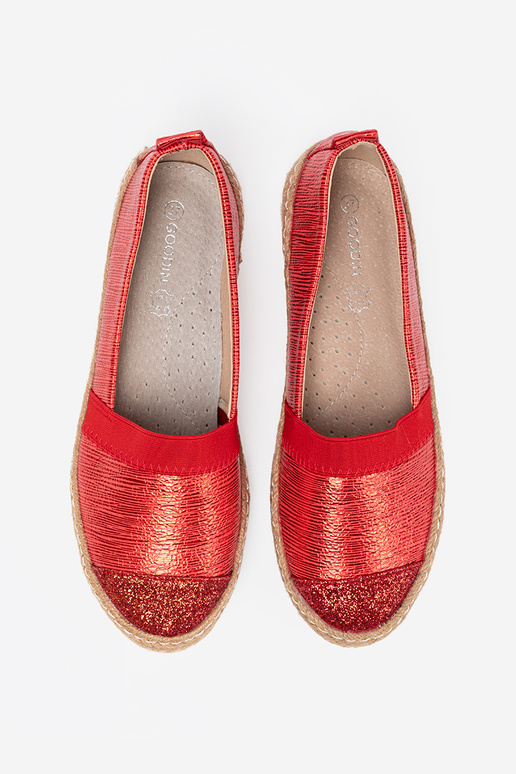 couleur rouge espadrilles z błyszczącą nitką couleur rouge espadrilles z błyszczącą nitką