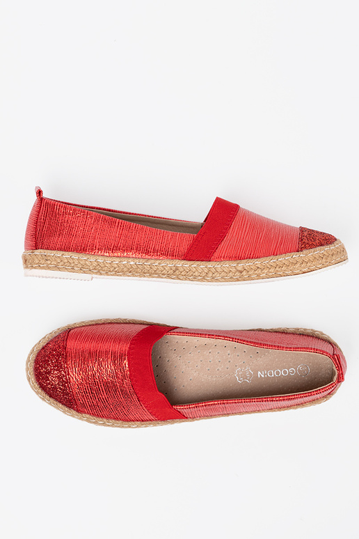 couleur rouge espadrilles z błyszczącą nitką couleur rouge espadrilles z błyszczącą nitką