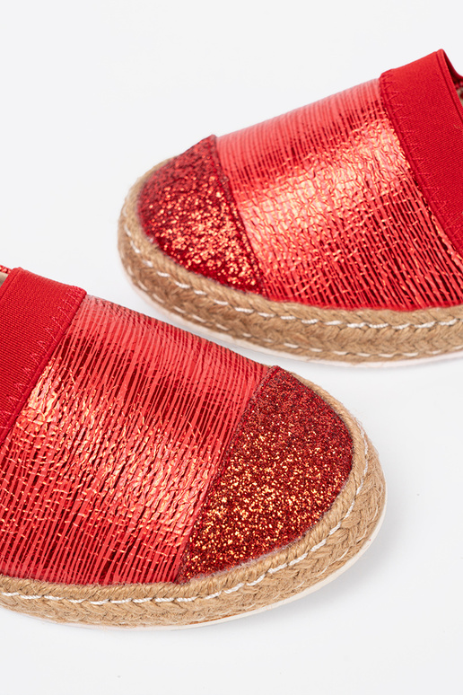couleur rouge espadrilles z błyszczącą nitką couleur rouge espadrilles z błyszczącą nitką