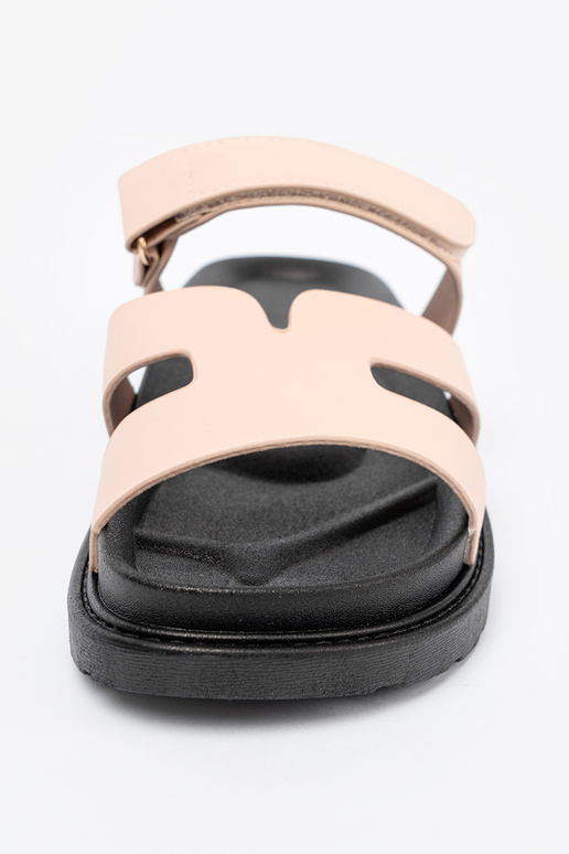 beige Chaussons avec des sangles Velcro