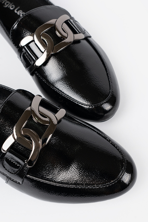 avec effet vernis mocassins avec boucle décorative Sergio Leone avec effet vernis mocassins avec boucle décorative Sergio Leone