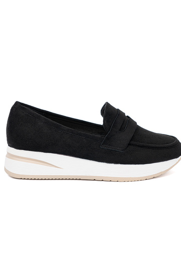 couleur noire Mocassins à plateforme en daim 2