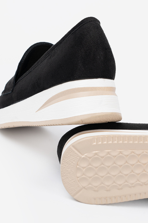 couleur noire Mocassins à plateforme en daim