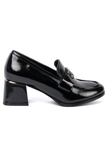 avec effet vernis demi-chaussures ze argentm zdobieniem 2