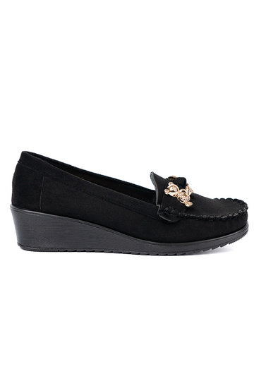 couleur noire en daim demi-chaussures z ozdobnym misiem 2