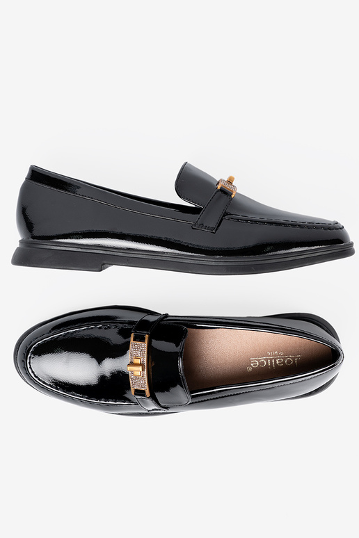 Style élégant laqué mocassins z złotą ozdobą Style élégant laqué mocassins z złotą ozdobą