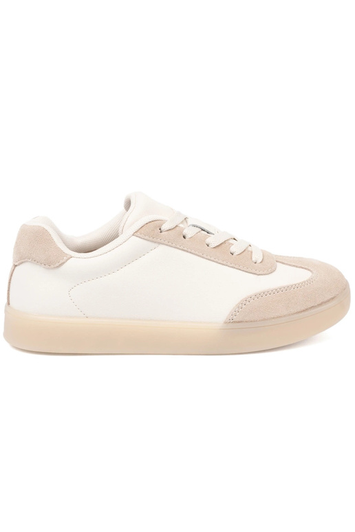 Chaussures décontractées pour femmes couleur blanche-beige