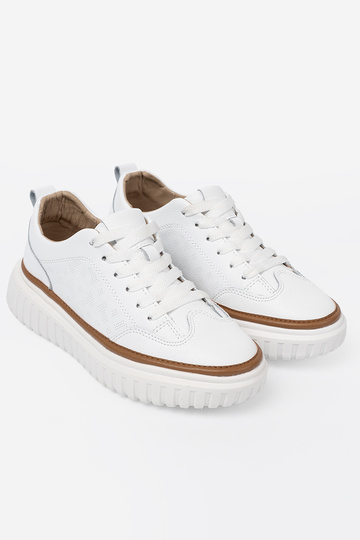 couleur blanche Chaussures modèle baskets peau platformie Sergio Leone