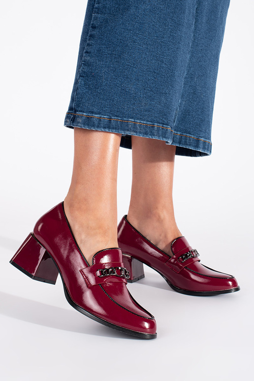 Bourgogne femmes demi-chaussures sur des talons hauts