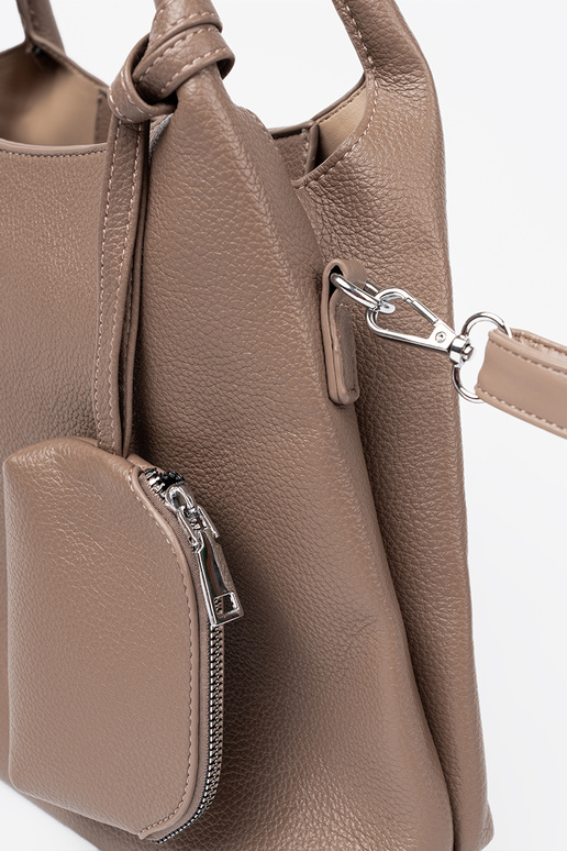 Élégant sombrebeige Sac à main z kosmetyczką À środku