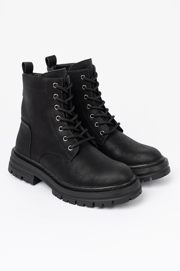 couleur noire Chaussures de femmee z lacetsm i bieżnikiem Sergio Leone