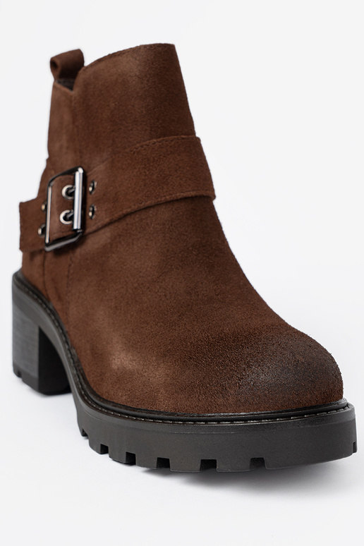 Hn d kotn kov kožen boty s ozdobnou sponou