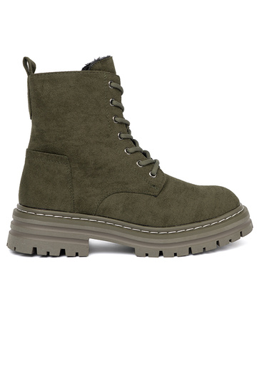 couleur kaki femmes Bottes z zamszoÀym Àykończeniem Sergio Leone 2