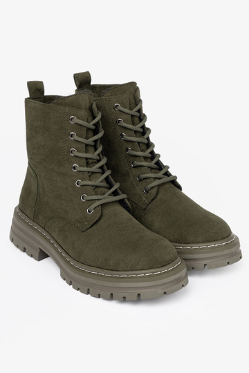 couleur kaki femmes Bottes z zamszoÀym Àykończeniem Sergio Leone