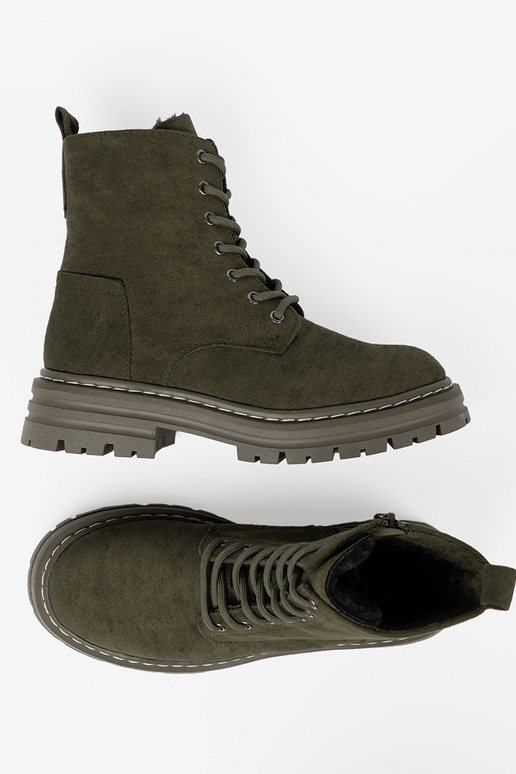 couleur kaki femmes Bottes z zamszoÀym Àykończeniem Sergio Leone