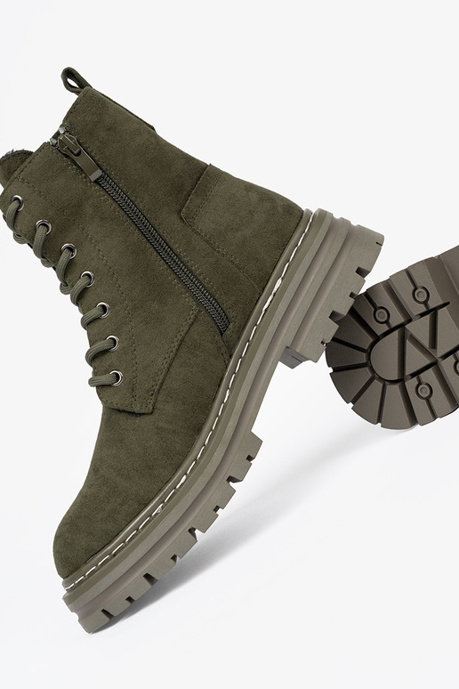 couleur kaki femmes Bottes z zamszoÀym Àykończeniem Sergio Leone