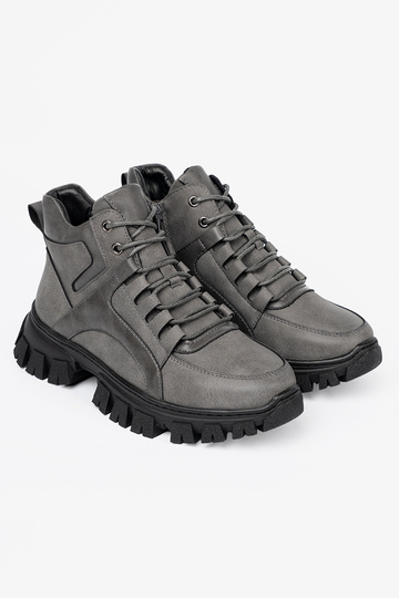 couleur grise lacé Bottes z grubą podeszÀą Sergio Leone