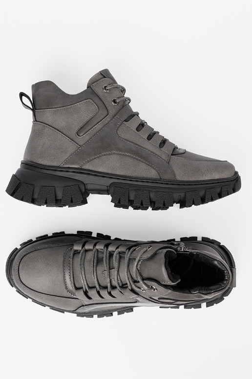 couleur grise lacé Bottes z grubą podeszÀą Sergio Leone