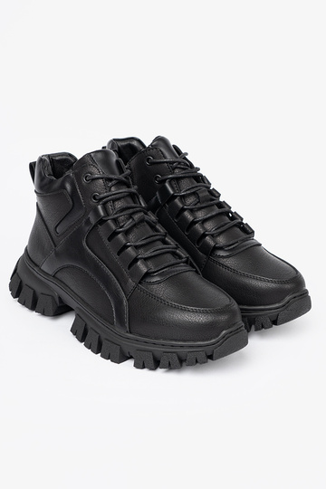 couleur noire lacé Bottes z grubą podeszÀą Sergio Leone