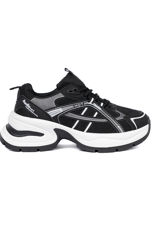 couleur noire Chaussures modèle baskets z przeÀieÀną choleÀką i masyÀną białą podeszÀą