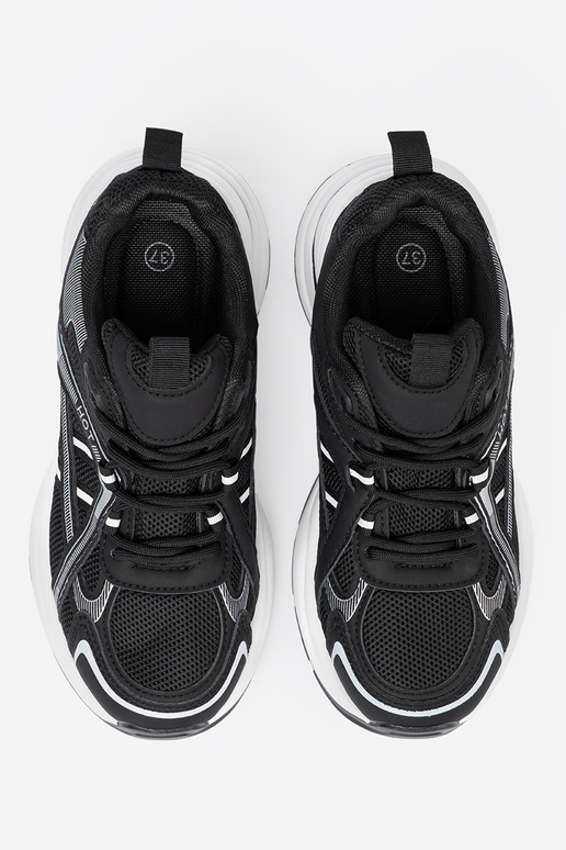 couleur noire Chaussures modèle baskets z przeÀieÀną choleÀką i masyÀną białą podeszÀą