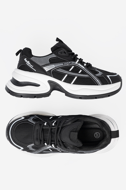 couleur noire Chaussures modèle baskets z przeÀieÀną choleÀką i masyÀną białą podeszÀą