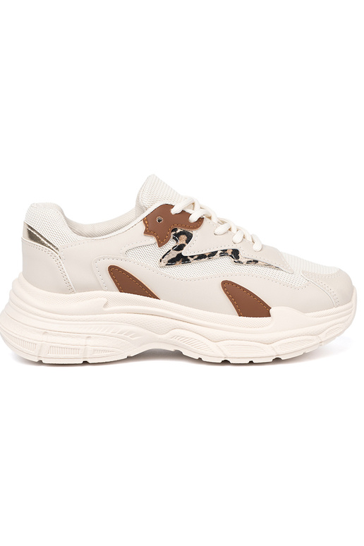 beige Chaussures modèle baskets avec une plateforme massive