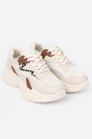beige Chaussures modèle baskets avec une plateforme massive