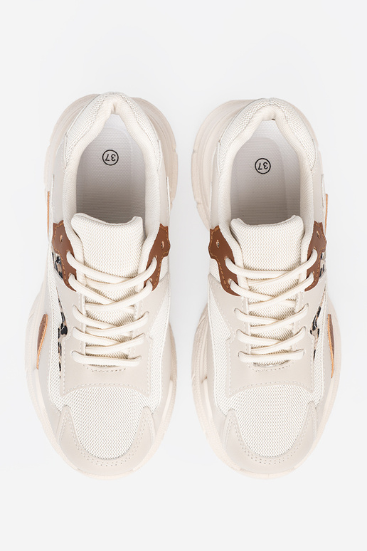 beige Chaussures modèle baskets avec une plateforme massive