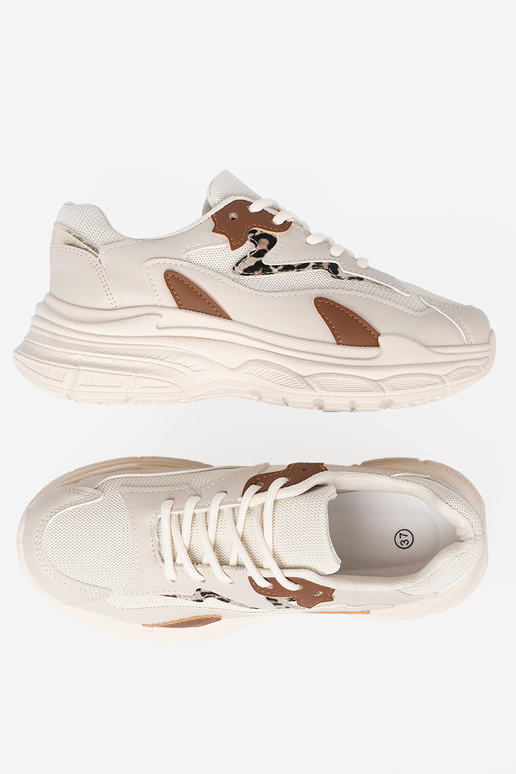 beige Chaussures modèle baskets avec une plateforme massive