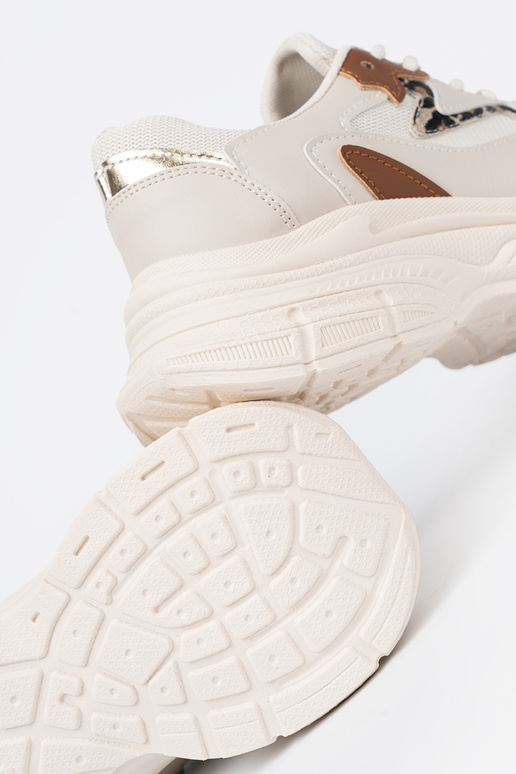 beige Chaussures modèle baskets avec une plateforme massive