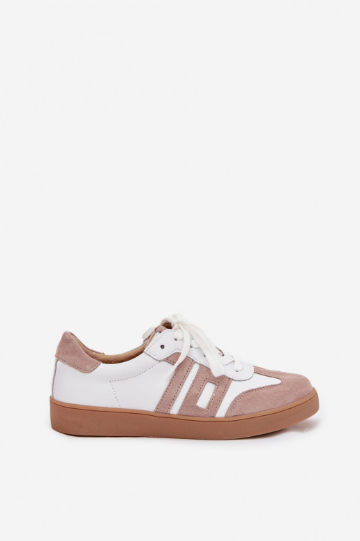 Peau Chaussures modèle baskets Féminin Vinceza 79557 Blanc-beige