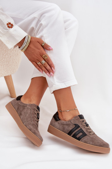 en daim Chaussures modèle baskets Féminin Vinceza 79557 beige