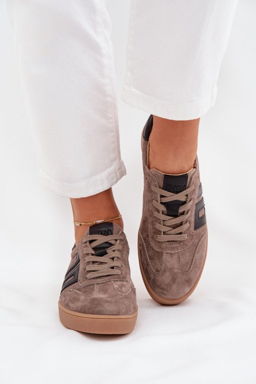 en daim Chaussures modèle baskets Féminin Vinceza 79557 beige